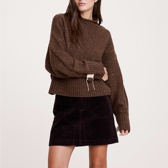 Banana Republic Speckled Brown Italian Wool-Blend Sweater - Picture 2 of 4